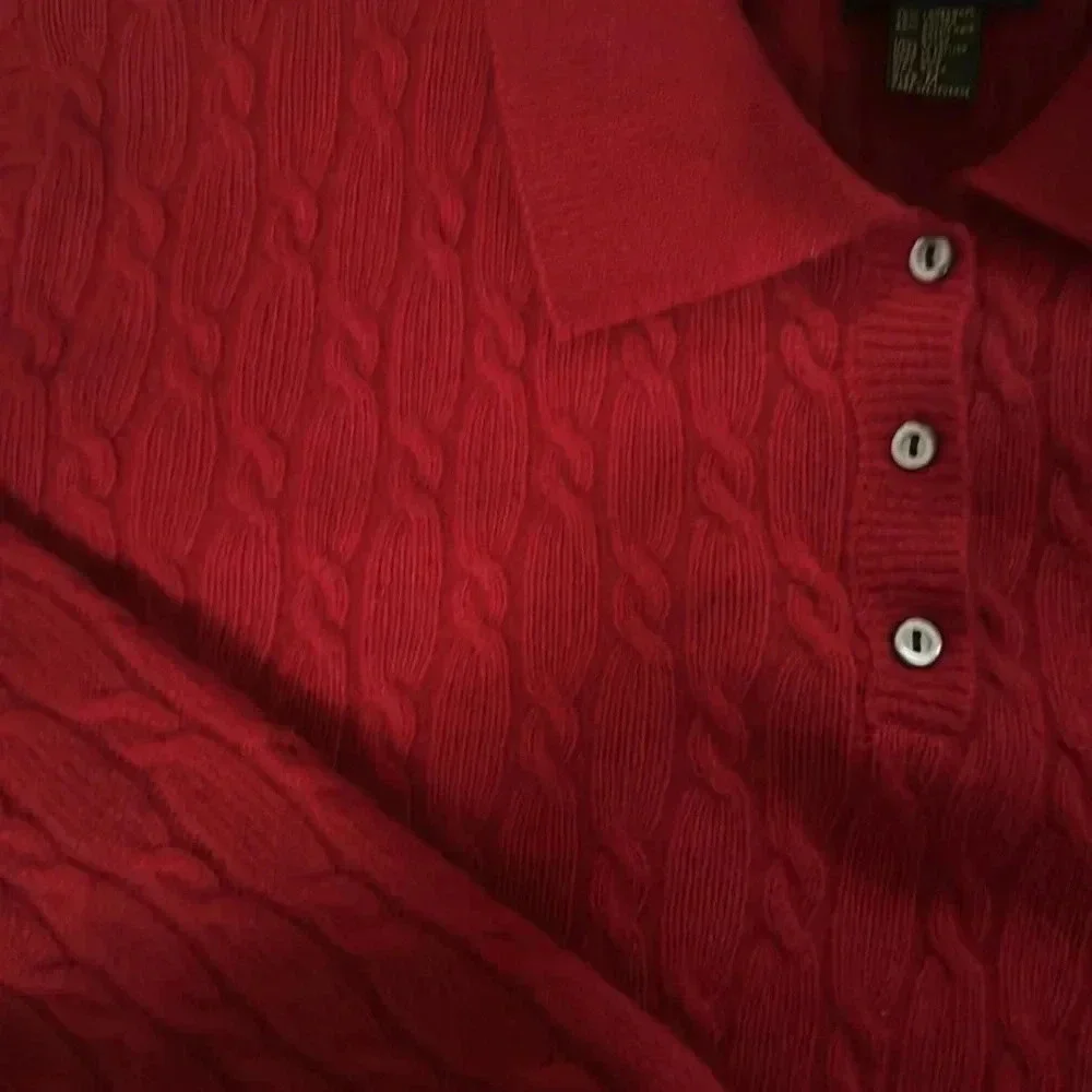 Charter club classic vintage lambswool angora rabbit polo cable knit sweater